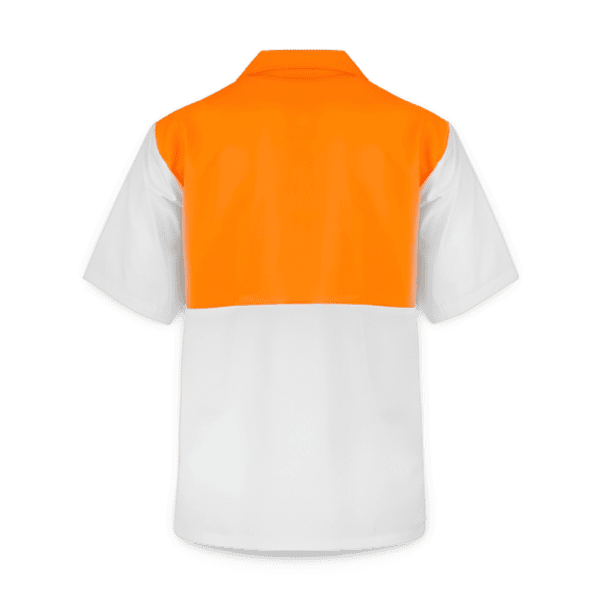 Hi Vis Short Sleeve Shirt - White/Orange - Image 2