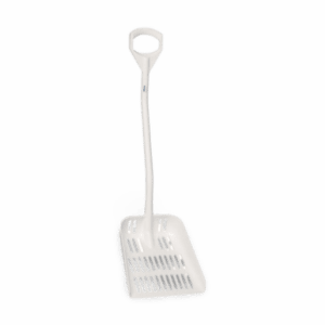 Vikan Ergonomic Shovel With Drain Holes, 380 x 340 x 90 mm, 1145 mm, White