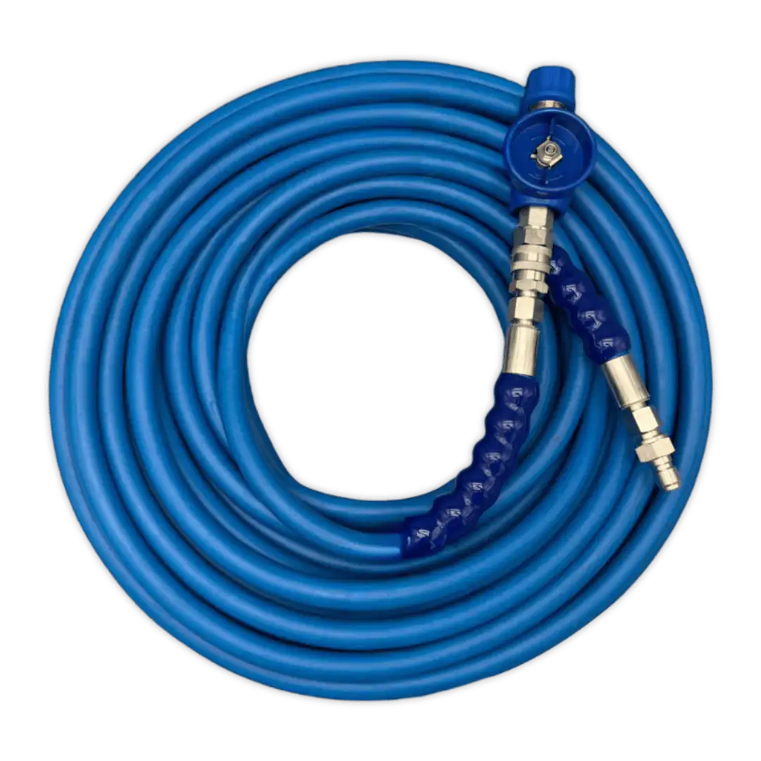 Heavy-duty industrial food processing hose built for high-friction zones. 5-layer reinforced construction with high pressure and temperature resistance.